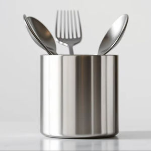 ที่ใส่ช้อนส้อมโลหะแบบคลาสสิก ดีไซน์เหนือกาลเวลา เหมาะสำหรับห้องครัวแบบดั้งเดิมและการตกแต่งห้องรับประทานอาหาร - Product Image 1