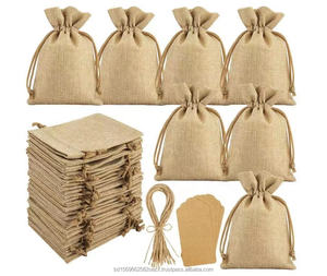 Bolsas de Regalo de Yute 100% Ecológicas de Alta Calidad, 7x9 cm, con Cordón, Etiquetas, Logotipo y Color Personalizados, Decoración para Fiestas y Navidad - Product Image 2