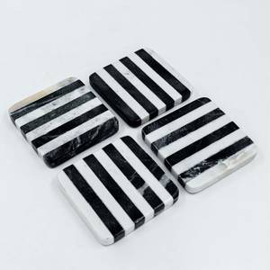 Eco-Friendly Natural <b>Marble</b> <b>Coasters</b> Modern Luxury Design Durable Washable Round Drink Holders Customizable Color & Logo Kitchen - Product Image 3