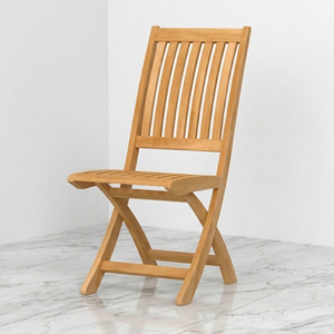 Chaise de plage pliante en teck pour bord de piscine, dossier à lattes incurvé classique, cadre à pieds droits, pour projets hôteliers et balnéaires - Product Image 1