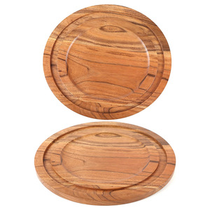 อาหารปลอดภัยไม้กระถินเทศจานอาหารค่ําไม้แผ่นชาร์จไม้น้ําหนักเบาจานไม้สําหรับสเต็กขนมขนมหวานและงานเลี้ยงแต่งงานใหม่ - Product Image 5