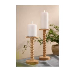 Portavelas de Madera con Acabado Detallado que Realza la Presentación de Velas Decorativas en Interiores - Product Image 3