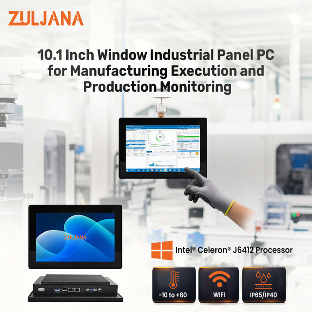 Industrial Grade AIO PC 10.1" Window 11 PCAP Multi-Touch Panel PC with Tempered Glass High Speed Intel Celeron J6412 Processor