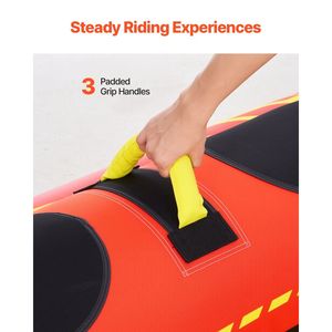 Tubi gonfiabili per barche in Nylon per 1-3 piloti con capacità di 510 libbre per Hot Dog Sport acquatici con tubo imbottito per valvola di sicurezza a velocità - Product Image 5
