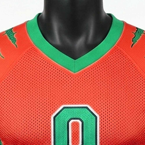 Maillot de football américain haut de gamme 100% polyester, protection UV, évacuation de l'humidité, manches courtes, grande taille, sangle réglable, personnalisable - Product Image 5