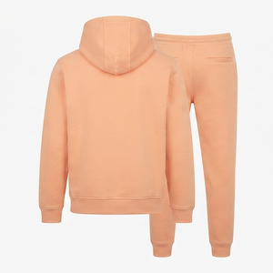 Ensemble de survêtement d'hiver pour homme, décontracté, uni, de haute qualité, en molleton 100% coton, avec sweat à capuche zippé à motif thermocollé et pantalon de survêtement, 2 pièces - Product Image 2