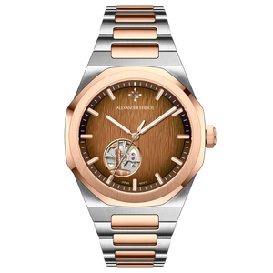 Montre mécanique automatique pour homme Alexander Ferros 9292D/08 Sapphire, bouton poussoir, fermoir caché, acier inoxydable, résistante à l'eau, sport, ronde - Product Image 1
