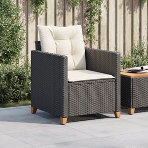 Poly Rattan nero sedia da giardino con cuscini eleganti sedie - Product Image 3
