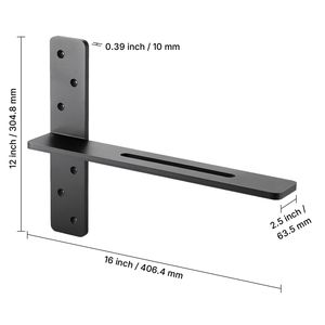 Supports d'étagère en acier massif, 2 pièces, supports d'étagère robustes, capacité de 200lbs/90kg, connecteurs - Product Image 6