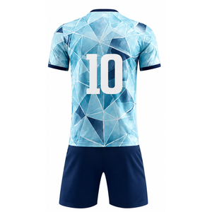 High Quality Quick Dry <b>Soccer</b> Wear Blue/Navy crystal patter Professional Football Uniform - Training Team Wear - Product Image 2