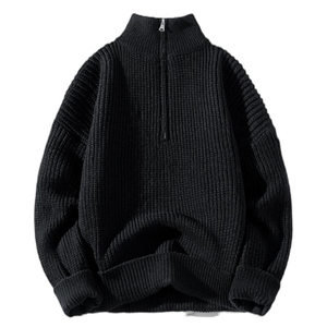 Custom Winter <b>Men's</b> Half Zip Sweater <b>Men</b> Quarter Zip Sweater Knitted Winter Clothing Solid Color Winter Wear - Product Image 1