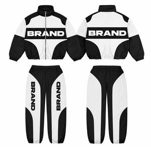 Chaqueta Deportiva Cortavientos con Logotipo DTF 100% Nailon Poliéster para Hombre, Conjunto de 2 Piezas, Pantalón y Chaqueta con Cremallera, Nuevo Diseño, Traje Deportivo de Invierno - Product Image 6
