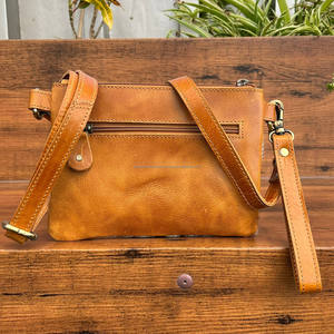 Top Selling <b>Hand</b> Tooled Leather Fashion Ladies Wristlet Handbags Genuine Cowhide Leather Crossbody Shoulder Mini <b>Bags</b> for Women - Product Image 5