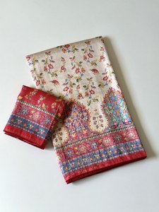 Sari en soie élégant et doux – Tissage jacquard Jari complet avec impression numérique de designer - Product Image 3
