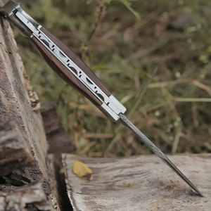 Handmade Damascus Steel Folding Pocket Knife Premium Patterned Steel Outdoor <b>Camping</b> Hiking Fishing Travel Everyday Utility <b>Tool</b> - Product Image 3