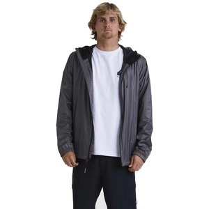 Veste de pluie pour homme, coupe-vent, imperméable, légère, pliable, décontractée, résistante au vent et à l'eau, gris anthracite, noir - Product Image 4