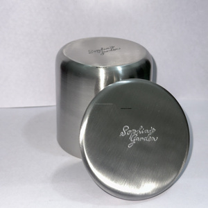 High Quality Stainless Steel Custom Metal Handmade <b>Decorative</b> 10 OZ Round Metal Candle holder & Candle <b>Jars</b> with Nickel finished - Product Image 2
