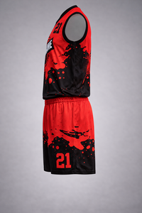 Uniforme de Baloncesto de Primera Calidad para Hombre, Uniforme Rojo Personalizado, Uniforme Deportivo Personalizado - Product Image 5
