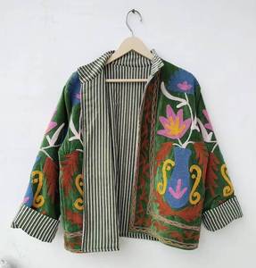 เสื้อแจ็คเก็ตผ้ากำมะหยี่ทำมือสำหรับผู้หญิง ลายดอกไม้ปักแบบซูซานี สไตล์โบฮีเมียน วินเทจ สำหรับฤดูใบไม้ร่วง/ฤดูหนาว - Product Image 4