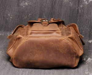 Multi-functional Waterproof <b>Leather</b> <b>Backpack</b> Anti-Theft Vintage <b>Laptop</b> Bag Genuine <b>Leather</b> Rucksack LBP-0407 - Product Image 4