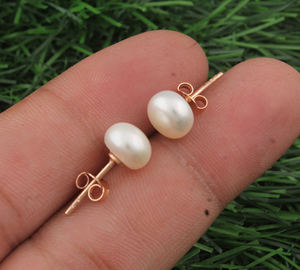 Boucles d'oreilles en perles d'eau douce naturelles, argent sterling 925, forme de goutte d'eau, bijoux de luxe hypoallergéniques, unisexe, vente en gros pour les fêtes - Product Image 4