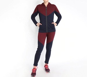 Ensemble de survêtement pour femme, uni, à capuche, manches longues, sportif, avec fermeture éclair, poches latérales, respirant, léger, pour l'hiver - Product Image 6