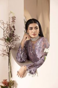 Ensemble de soirée pakistanais élégant 3 pièces, robes de soirée, tenue de cérémonie de mariage, taille et couleur personnalisées, broderie - Product Image 2