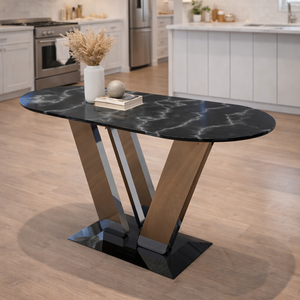 Mesa de Centro Ovalada de Metal Resistente de Primera Calidad con Patas de Metal Esculpidas, Muebles Elegantes para Sala de Estar, Muebles de Interior de Lujo - Product Image 3