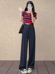 Pantalones de moda para mujer, estilo cargo, rectos, holgados, de pierna ancha, para exteriores, para el hogar, de corte recto y ancho, para uso exterior - Product Image 4