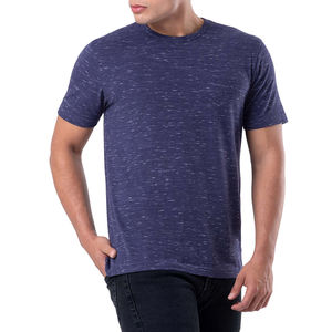 Camiseta Azul Marino Heather para Hombre, Mezcla de Algodón Suave y Transpirable, Cuello Redondo, Manga Corta Informal para Uso Diario - Product Image 1
