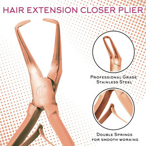 Kit d'outils professionnels pour extensions de cheveux de haute qualité couleur or, avec outils d'application et de retrait, logo personnalisé - Product Image 6