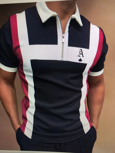 เสื้อเชิ้ตผู้ชายแบบมีซิป ผ้าเจอร์ซีย์คอตตอนเนื้อนุ่ม สไตล์วินเทจลำลอง แขนสั้น ทรงคลาสสิก แฟชั่นสตรีทแวร์ รับผลิตแบบ OEM/ขายส่ง - Product Image 5