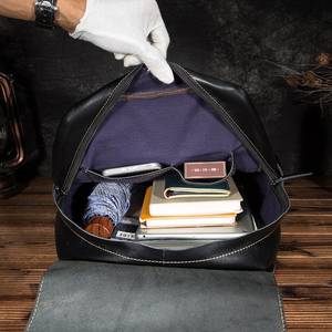 กระเป๋าแล็ปท็อปหนังแท้กันน้ำสุดหรู ป้องกันการโจรกรรม สไตล์วินเทจ กระเป๋าเดินทางแบบสะพายหลัง หนังแท้ ช่องใส่ของหลายช่อง รุ่น LBP-0340 - Product Image 6