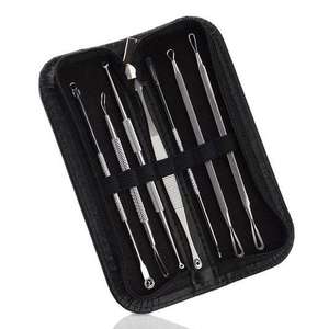Kit de 7 Piezas para Extraer Puntos Negros y Espinillas, Herramienta de Eliminación de Acné por Succión al Vacío, Color Negro - Product Image 4