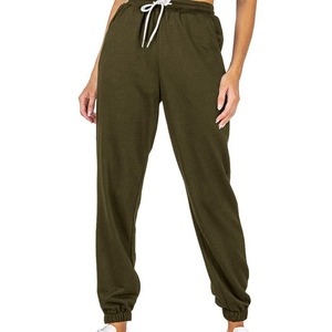 <b>Women's</b> Fitness <b>Joggers</b> Pants Baggy Casual <b>Straight</b> Wide <b>Leg</b> Drawstring Elastic Sports High Waist Sweatpants For <b>Women</b> - Product Image 1