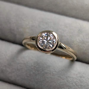 Igi/gia แล็บตัดเพชรวินเทจ14K สีเหลืองแหวนแต่งงาน/งานหมั้นใส่ได้ทั้งชายและหญิงสีขาวทองคุณภาพดีสำหรับงานปาร์ตี้ครบรอบ-คุ้มค่า - Product Image 1