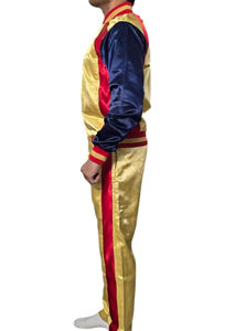 Ensemble de jogging personnalisé pour homme, 2 pièces, tendance hiver, en nylon satiné brillant, avec sweat à capuche zippé et pantalon de survêtement à cordon de serrage. 2026 - Product Image 2