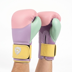 Guantes de Boxeo de Cuero Rosa, Morado y Verde Dumela International de 16 Oz, Equipo de Entrenamiento Profesional con Diseño de Logotipo - Product Image 2