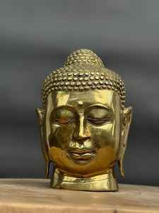 รูปปั้นพระพุทธรูปทองเหลืองแบบทันสมัยงานหัตถกรรมโลหะทำมือสำหรับตกแต่งบ้านแนววินเทจ - Product Image 3