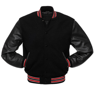 OEM Customized Winter Letterman Wool Leather Plus Size Men's Varsity <b>Jacket</b> with Front Logo Chenille Patches Custom Embroidery - Product Image 3