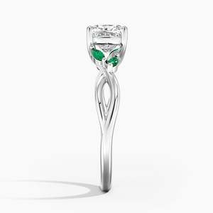 BOJ <b>Ring</b> 068 Cushion Cut 925 <b>Silver</b> Engagement <b>Ring</b> With <b>Emeralds</b> Diamond <b>Ring</b> 2ct D Color VVS1 Moissanite GRA Certified Sale - Product Image 3