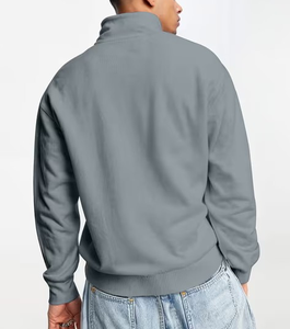 เสื้อสเวตเชิ้ตผู้ชายแบบซิป 1/4  ผ้าเฟรนช์เทอร์รี่เนื้อหนัก 380 GSM คุณภาพสูง ผลิตตามแบบ OEM  ออกแบบโลโก้ตามสั่ง  ขนาดตามสั่ง  ผ้าฝ้าย 100%  ทรงโอเวอร์ไซส์ - Product Image 3