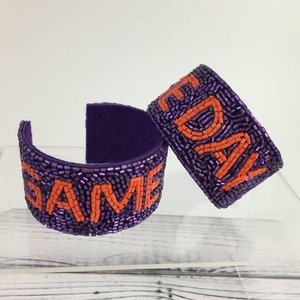 Gameday กำไลข้อมือลูกปัดลูกปัดลูกปัดสีส้มสีดำจิตวิญญาณของทีมปักลายศิลปะบูติกโดย PR - Product Image 5