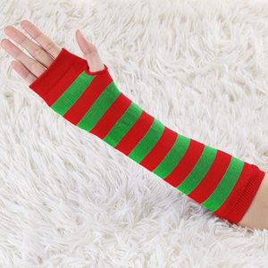 Manchons de cyclisme pour hommes, tricotés sans couture, rayés rouge-vert, color-block, anti-transpiration, légers et rafraîchissants - Product Image 3