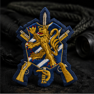CROSS SWORDS LION Parche Bordado de Encaje de Alta Calidad, Insignia Circular de Tela para Coser, Diseño de Lujo para Prendas - Product Image 6