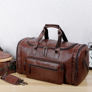 Custom logo Luxury Sports Bulk Fashion Men Leather Fitness Weekend <b>Overnight</b> Waterproof Sports Gym <b>Bag</b> Duffle Duffel Travel <b>Bag</b> - Product Image 4