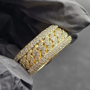 Anillo de Lujo GRA Estilo Hip Hop, Plata de Ley 925, Chapado en Oro, con Incrustaciones de Moissanita VVS Súper Blanca, Certificado IGI, para Hombre - Product Image 5