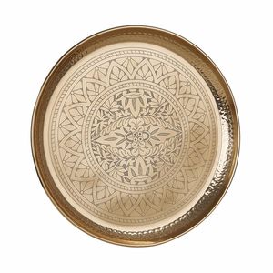 Premium Quality Brass Serving <b>Tray</b> For Tea Coffee <b>Snacks</b> Drinks Serving Decorative Vintage Brass <b>Tray</b> For Dining Table Party - Product Image 2