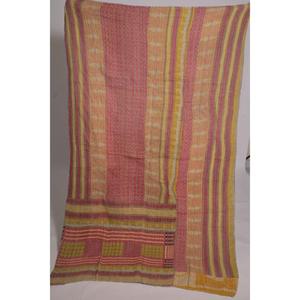 Handmade Printed Vintage Kantha <b>Quilt</b> Floral Cotton <b>Throw</b> Indian Boho Bedding Reversible Blanket Eco-Friendly Washable - Product Image 2