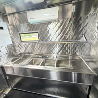 Remolque de Comida de Fibra de Vidrio Totalmente Equipado, Carrito de Comida Móvil para Hot Dogs, Galletas, Cupcakes, Donuts, Pastel de Queso, Bocadillos Fritos